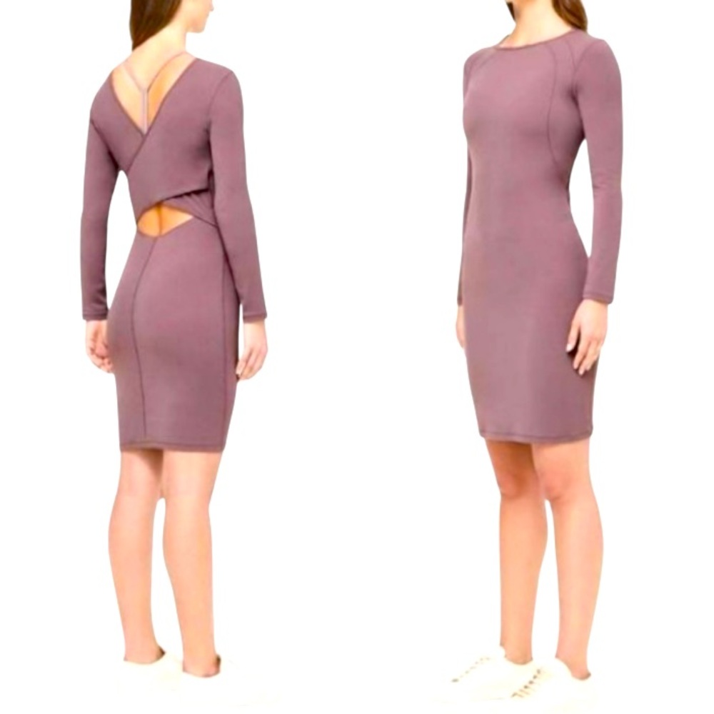 NWOT Lululemon Contour Nulu Antique Bark Long Sleeve Mid Dress Size 6